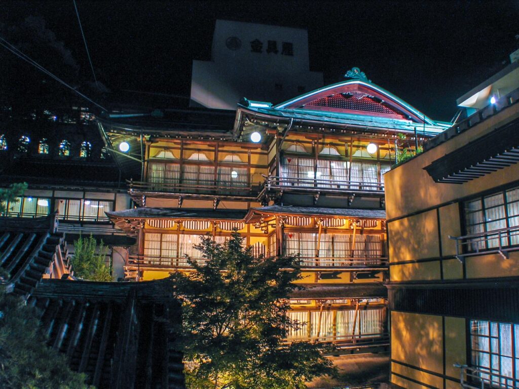Kanaguya ryokan in front of Oyu, the ninth outside hot spring of Shibu Onsen,Nagano,Japan