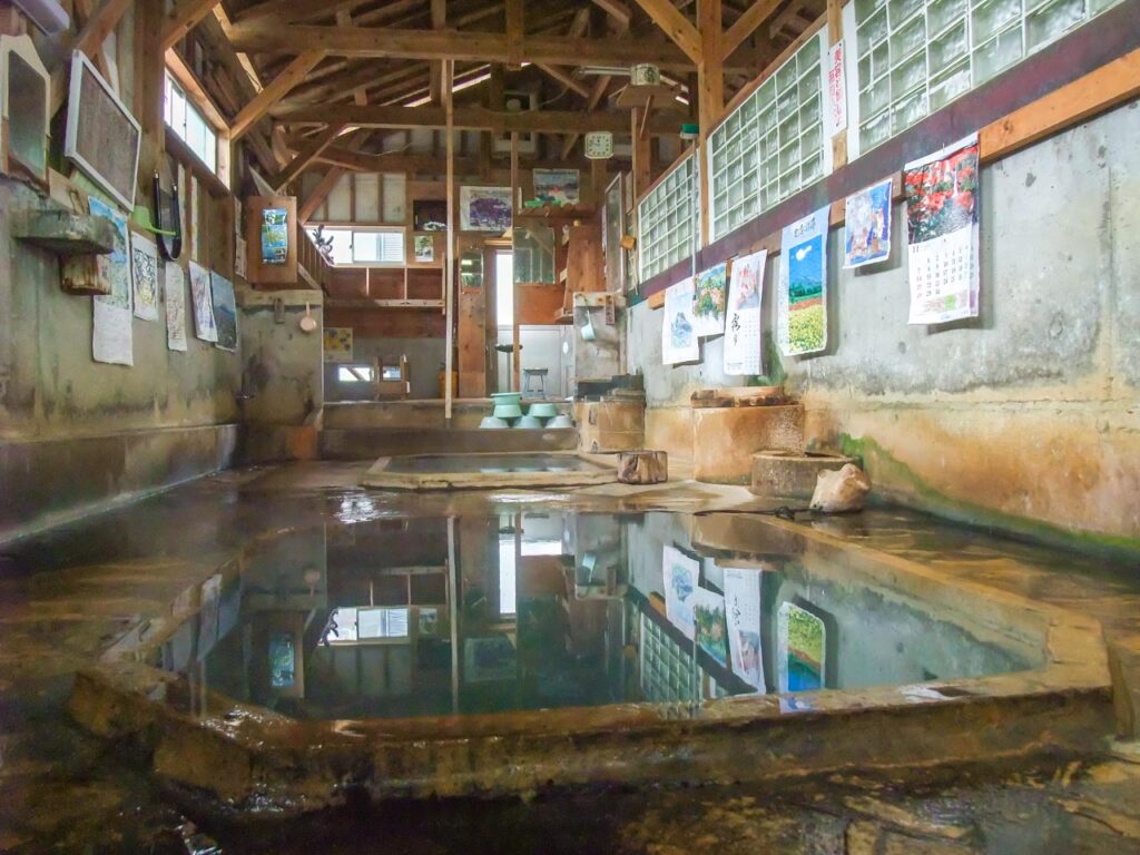 Masujironoyu public outdoor bath in Amagase onsen,Oita,Japan