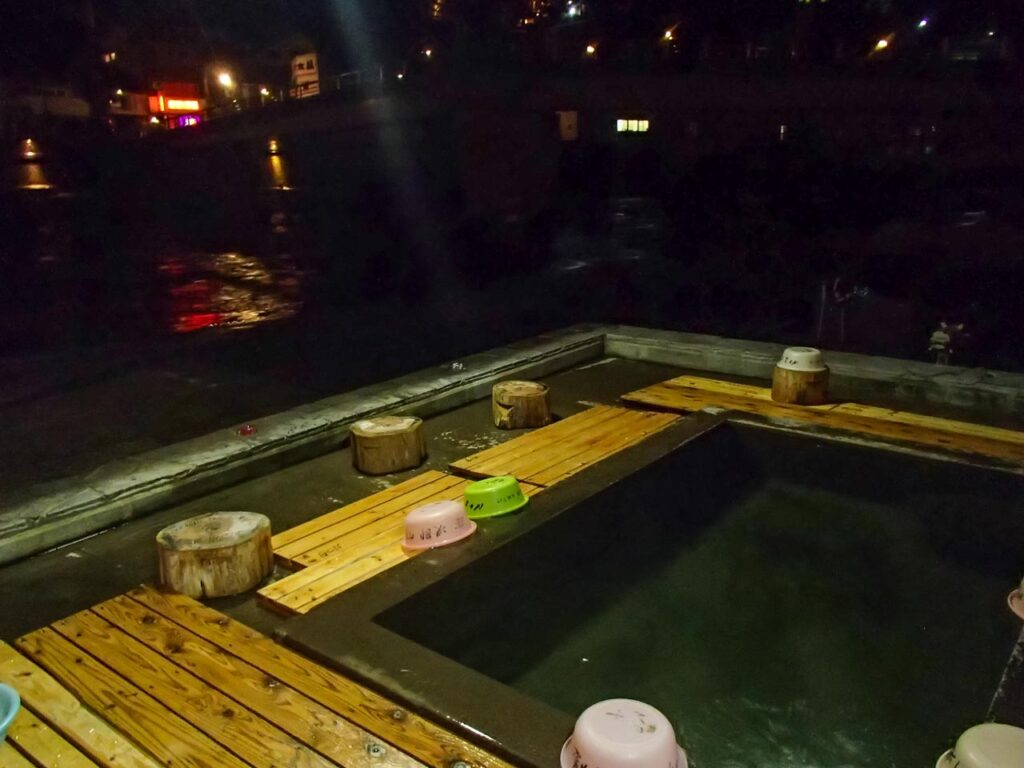 Masujironoyu public outdoor bath in Amagase onsen,Oita,Japan