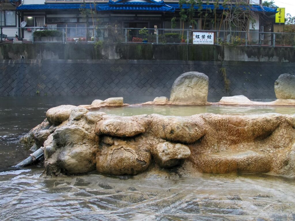 ganiyu public wild bath in Nagayu onsen,Oita,Japan