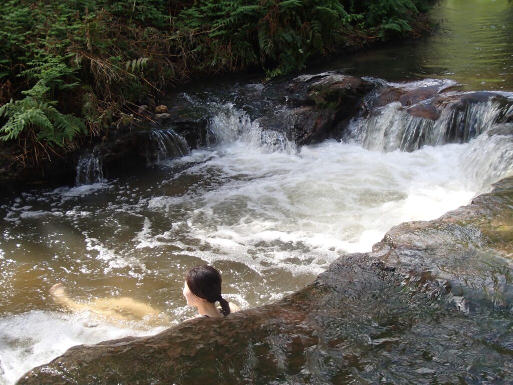 Natural Hot Springs River at Kerosene Creek, New Zealand