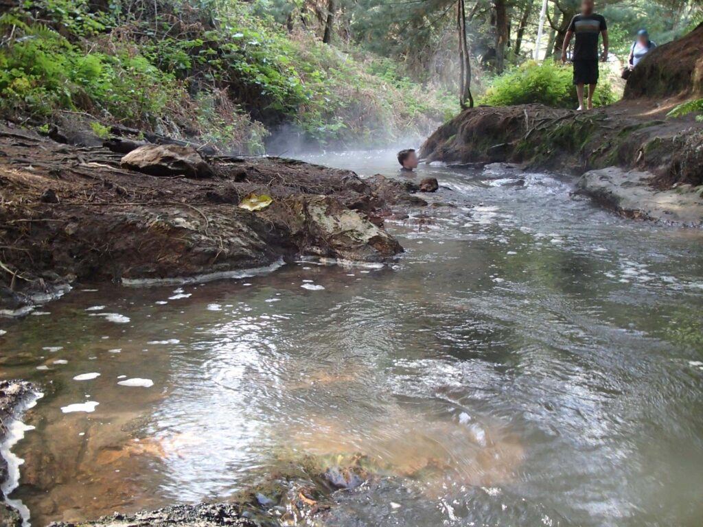 Natural Hot Springs River at Kerosene Creek, New Zealand